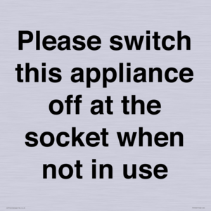 Please switch this appliance off at the socket when not in use